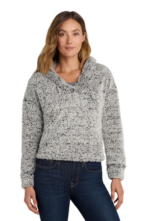 Port Authority L132 Women's Cozy Fleece Hoodie in Grey Heather