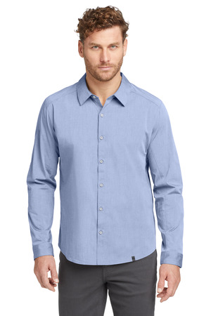 OGIO OG1002 Commuter Woven Shirt in Metal Blue Heather