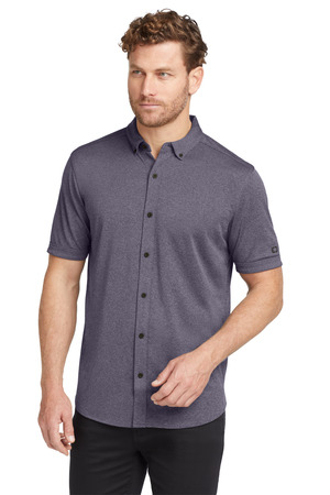 OGIO OG141 Gravitate Full-Button Polo in Navy Heather