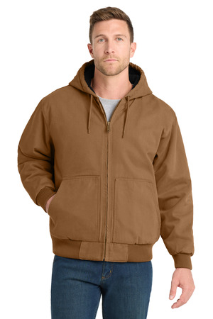 CornerStone CSJ41 Washed Duck Cloth Insulated Hooded Work Jacket in Duck Brown