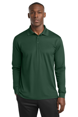 Sport-Tek ST657 Long Sleeve Micropique Sport-Wick Polo in Forest Green