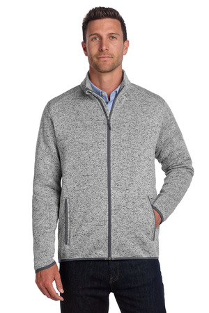 Port Authority F232 Sweater Fleece Jacket in Grey Heather