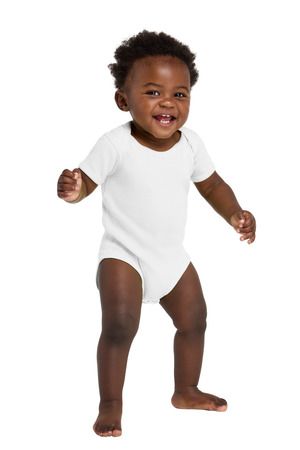 Rabbit Skins RS4400 Infant Short Sleeve Baby Rib Bodysuit in White