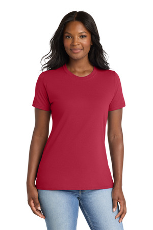 Port & Company LPC55 Women's Core Blend Tee in Red