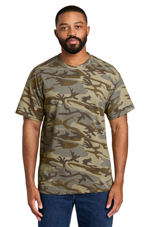 Port & Company PC54C Core Cotton Camo Tee in Desert Camo