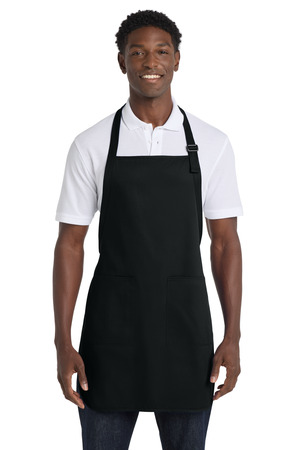 Port Authority A500 Full-Length Apron with Pockets in Black