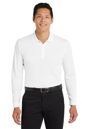 Port Authority K110LS Dry Zone UV Micro-Mesh Long Sleeve Polo in White