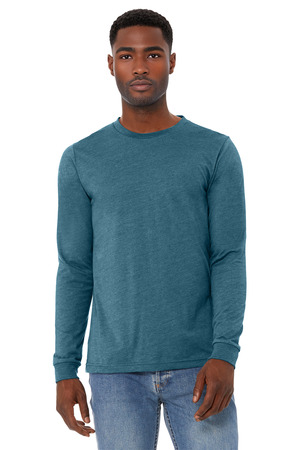 BELLA+CANVAS BC3501CVC Unisex Heather CVC Long Sleeve Tee in Heather Deep Teal