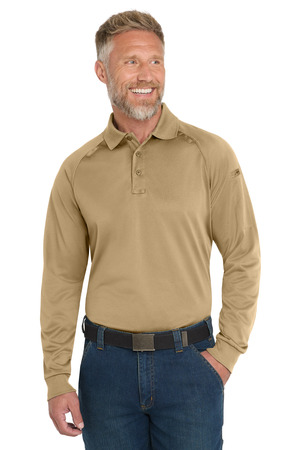 CornerStone CS410LS Select Long Sleeve Snag-Proof Tactical Polo in Tan