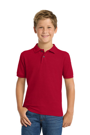 Port Authority Y500 Youth Silk Touch Polo in Red