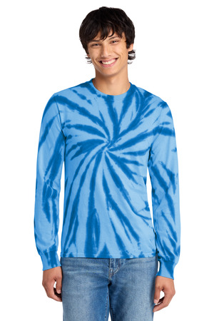 Port & Company PC147LS Tie-Dye Long Sleeve Tee in Royal