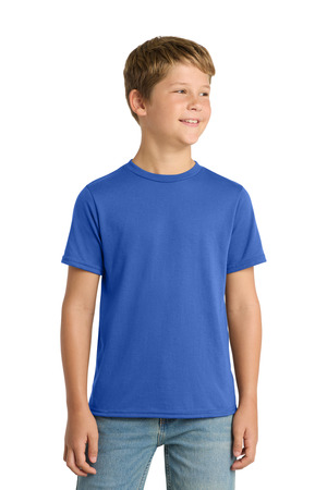 Port & Company PC381Y Youth Performance Blend Tee in True Royal