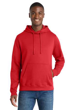 Port & Company PC850H Fan Favorite Fleece Pullover Hooded Sweatshirt in Bright Red
