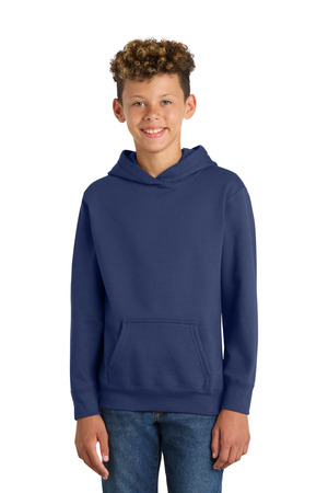 Port & Company PC850YH Youth Fan Favorite Fleece Pullover Hooded Sweatshirt in Team Navy