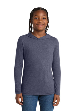 District DT139Y Youth Perfect Tri Long Sleeve Hoodie in Navy Frost