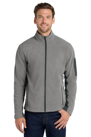 Port Authority F233 Summit Fleece Full-Zip Jacket in Frost Grey/ Magnet