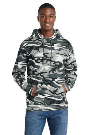 Port & Company PC78HC Core Fleece Camo Pullover Hooded Sweatshirt in Winter Camo
