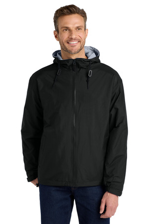 Port Authority JP56 Team Jacket in Black/ Light Oxford