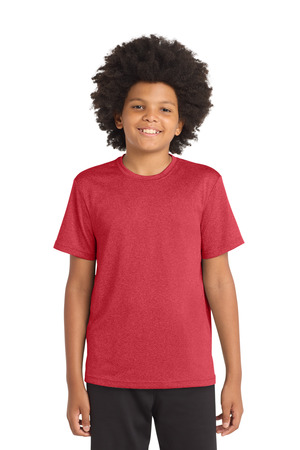Sport-Tek YST360 Youth Heather Contender Tee in Scarlet Heather