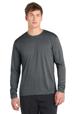 Sport-Tek ST360LS Long Sleeve Heather Contender Tee in Graphite Heather