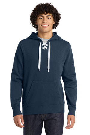 Sport-Tek ST271 Lace Up Pullover Hooded Sweatshirt in True Navy