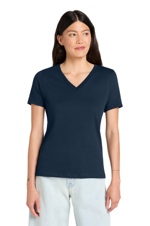 BELLA+CANVAS BC6405 Women's Relaxed Jersey Short Sleeve V-Neck Tee in Navy