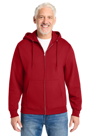 Port & Company PC78ZH Core Fleece Full-Zip Hooded Sweatshirt in Red