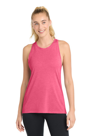 Sport-Tek LST402 Women's PosiCharge Tri-Blend Wicking Tank in Pink Raspberry Heather