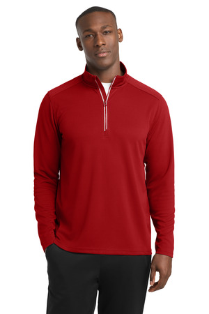 Sport-Tek ST860 Sport-Wick Textured 1/4-Zip Pullover in Deep Red