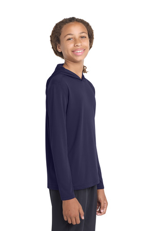 Sport-Tek YST358 Youth PosiCharge Competitor Hooded Pullover in True Navy