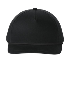 Port Authority C962 Snapback Five-Panel Rope Cap in Black/ Black