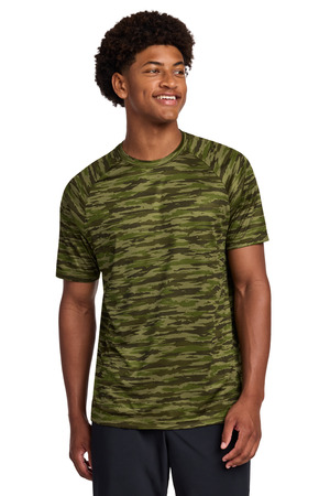 Sport-Tek ST375 Drift Camo Tee in Olive Drab Green
