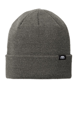 TravisMathew TM1MY394 Solid Cuffed Beanie in Dark Grey Heather
