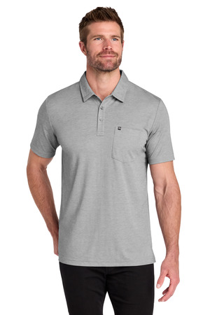 TravisMathew TM1MY404 Oceanside Heather Pocket Polo in Quiet Shade Grey Heather