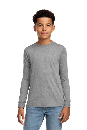 District DT132Y Youth Perfect Tri Long Sleeve Tee in Grey Frost