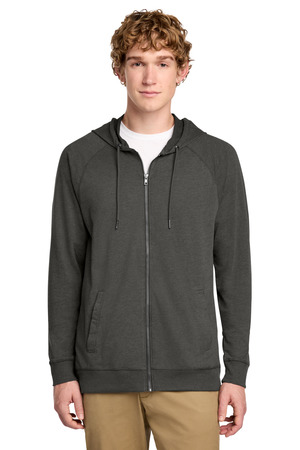 District DT573 Featherweight French Terry Full-Zip Hoodie in Washed Coal