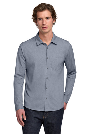 OGIO OG161 Extend Long Sleeve Button-Up in Deep Blue Heather