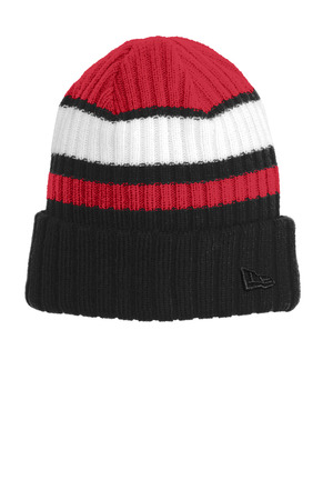 New Era NE903 Ribbed Tailgate Beanie in Red/ Black