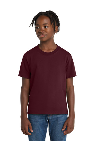 Port & Company PC61Y Youth Essential Tee in Athletic Maroon