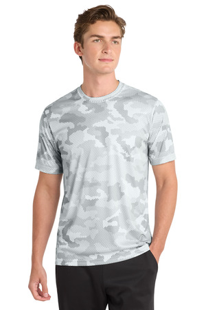 Sport-Tek ST370 CamoHex Tee in White