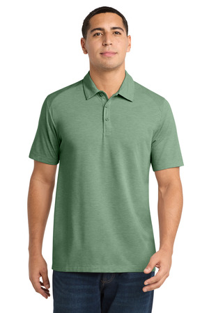 Sport-Tek ST405 PosiCharge Tri-Blend Wicking Polo in Forest Green Heather