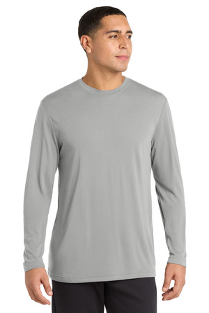 Sport-Tek ST450LS Long Sleeve PosiCharge Competitor Cotton Touch Tee in Silver