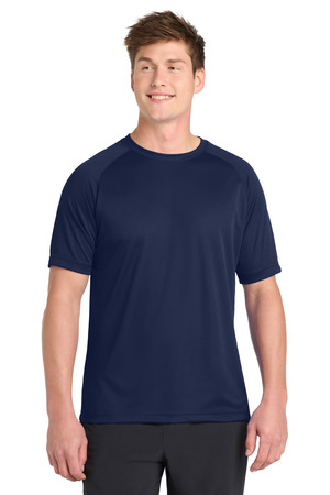 Sport-Tek T473 Dry Zone Short Sleeve Raglan T-Shirt in True Navy