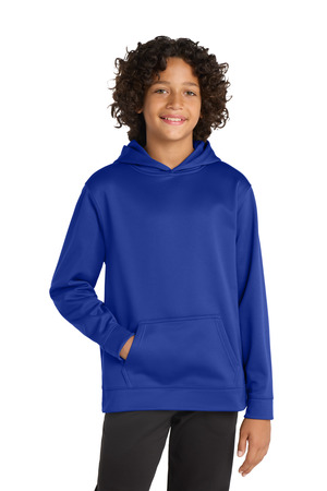 Sport-Tek YST244 Youth Sport-Wick Fleece Hooded Pullover in True Royal