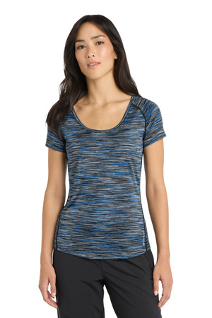 OGIO LOE326 Women's Verge Scoop Neck in Electric Blue Space Dye