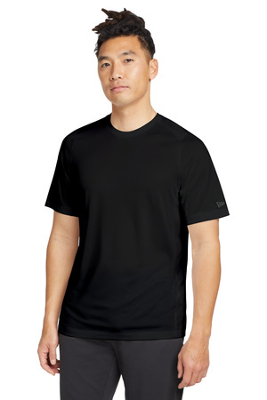 New Era NEA200 Series Performance Crew Tee in Black Solid