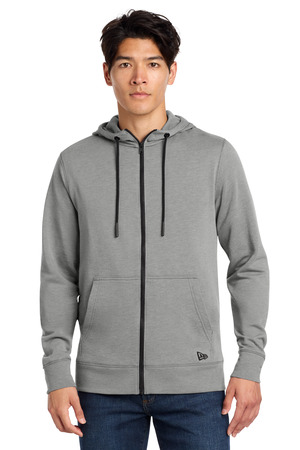 New Era NEA511 Tri-Blend Fleece Full-Zip Hoodie in Shadow Grey Heather
