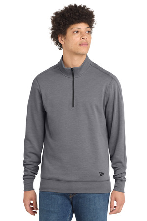 New Era NEA512 Tri-Blend Fleece 1/4-Zip Pullover in Shadow Grey Heather