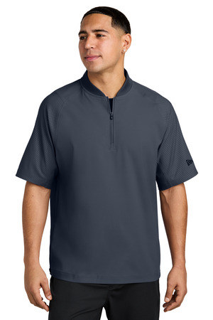 New Era NEA600 Cage Short Sleeve 1/4-Zip Jacket in True Navy