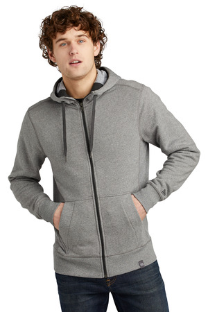 New Era NEA502 French Terry Full-Zip Hoodie in Light Graphite Twist
